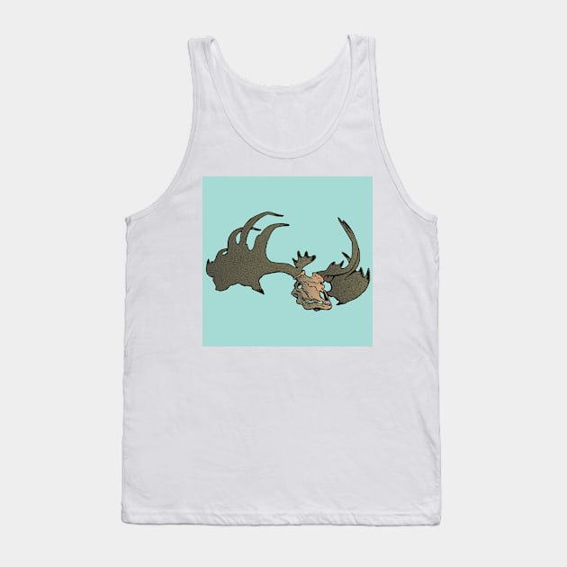 antlered skull of a prehistoric deer Tank Top by duxpavlic